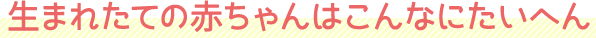 生まれたての赤ちゃんはこんなにたいへん